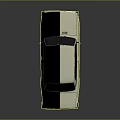 Vintage White Classic Car With Black Roof And Red Tail Lights Rear View