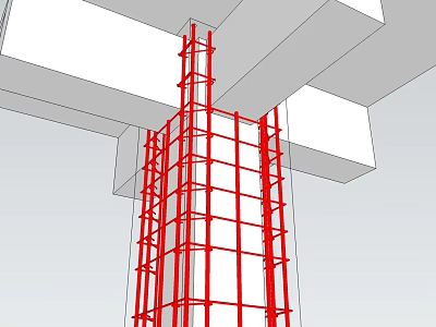 Red Metal Scaffolding Frame Supporting Vertical Building Construction Structure 3d model