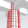Red Metal Scaffolding Frame Supporting Vertical Building Construction Structure 3d model
