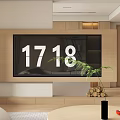 Modern Open Dining and Living Room With Wooden White Cabinetry Refrigerator and Sofa
