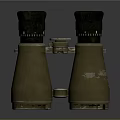Old Brass Binoculars With Weathered Finish Viewing Scenic Mountain Landscape