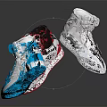 Stylish High Top Sneakers In Red White Black White And Blue Color Options
