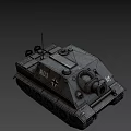 Vintage Military Tank With Metal Armor Tracks And Cannon Barrel