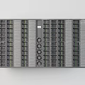 Black Modern Server Rack With Multiple Hard Drive Bays And Ventilation Holes 3d model