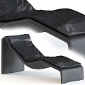 Black Mesh Outdoor Lounge Chair With Ergonomic Design And Comfortable Cushion