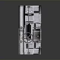 Heavy Duty Metal Gate With Bolted Panels Circular Wheel Handle And Industrial Style
