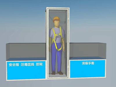 Commercial Safety Equipment Storage Cabinet With Hard Hats Rain Gear Boots And Gloves 3d model