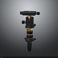 Black And Gold Electronic Appliance Tripod Head Design With Stable Metal Structure Components