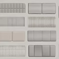 Modern Bedding Collection Featuring Neutral Tones and Textured Fabric Designs 3d model