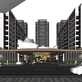High-end residential area gate 3d model