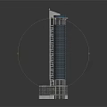 Modern High Rise Residential Building With Glass Curtain Walls Multiple Floors And Podium Base