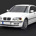White BMW Sedan Featuring Classic Front Grille And Sleek Body Design