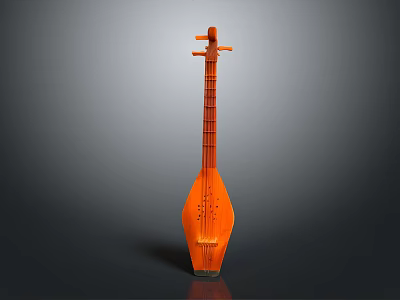 Orange Lute Shaped Daily Life Decorative Item For Home Decoration Accessory 3d model