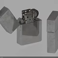 Silver Metal Lighters With Modern Design Open And Closed As Daily Life Supplies