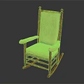 Cozy Wooden Rocking Chair With Beige Cushion Armrests And Rocking Base