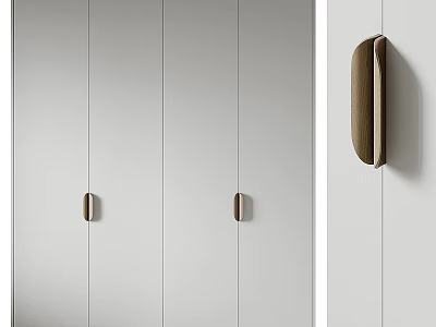 Modern White Interior Swing Doors Featuring Sleek Handles Minimalist Design and Multiple Panels 3d model