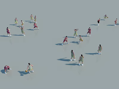 Group of People in Sportswear Doing Activities on Light Colored Ground 3d model Group of People in Sportswear Doing Activities on Light Colored Ground 3d model