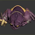 Fantasy Game Movie Character Purple Skinned Creature With Large Eyes Holding Staff And Golden Container