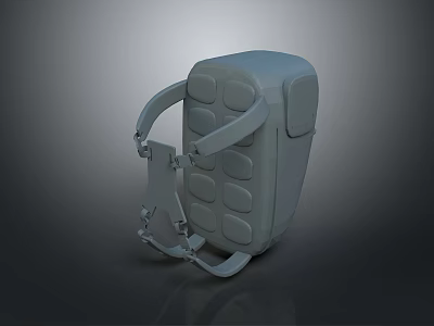 Gray Multipurpose Storage Backpack With Adjustable Shoulder Straps And Square Compartments 3d model