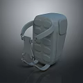 Gray Multipurpose Storage Backpack With Adjustable Shoulder Straps And Square Compartments 3d model