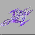 Futuristic Purple And White Spacecraft With Intricate Patterns For Space Exploration