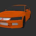 Orange Mitsubishi Sedan Exterior Featuring Sporty Front Design And Black Wheels