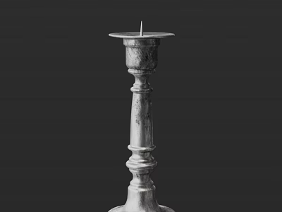 Vintage Candle Lamp With Ornate Metal Base And Classic Design Details 3d model