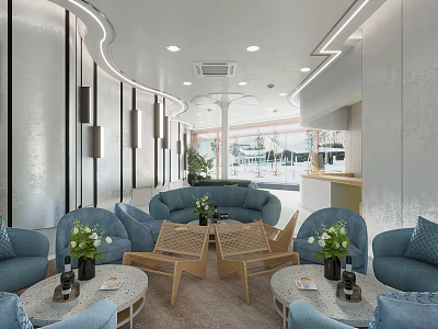 Elegant Luxury Beauty Hair Salon Interior With Modern Furniture And Decor 3d model