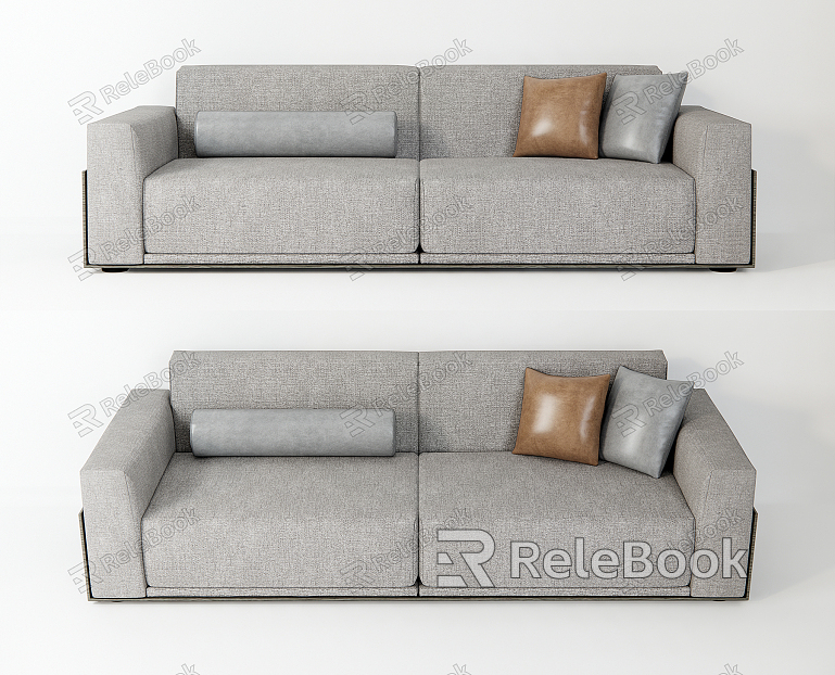 Modern Double Sofa Multi-Person Sofa Casual Sofa Pillow Long Sofa model