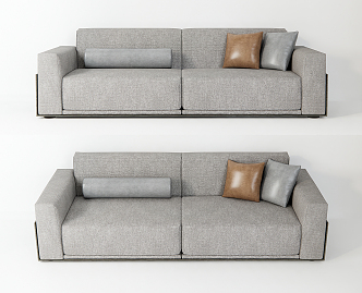 Modern Double Sofa Multi-Person Sofa Casual Sofa Pillow Long Sofa 3d model