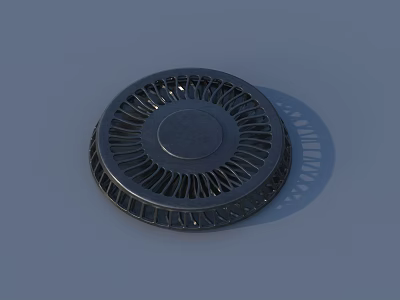 Industrial Metal Circular Fan Blade With Radial Ventilation Structure 3d model