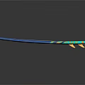 Stylish Paddleboard with White Surface Blue Edge and Yellow Green Tail Pattern