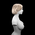 3D Rendered Human Torso Model Featuring Realistic Breasts and Blonde Hair