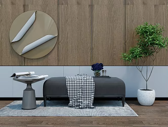 Modern Bed End Stool Fabric Bed End Stool Side Table 3d model