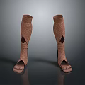 Brown Textured Leg Warmers as Daily Necessities with Open Toe Design and Soft Material