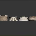 Household Ceramic Bowls And Dishes In Various Colors With Decorative Patterns