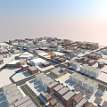 Cartoon City Aerial View With Colorful Buildings And Grid Roads Under Bright Sky