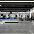Modern Men's Clothing Store With Mannequins Suits Jackets And Display Racks