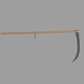 Traditional Sickle With Wooden Handle And Sharp Metal Blade On Gray Background