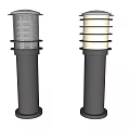 Two Modern Outdoor Lights With Black Post And Transparent Shade For Outdoor Lighting