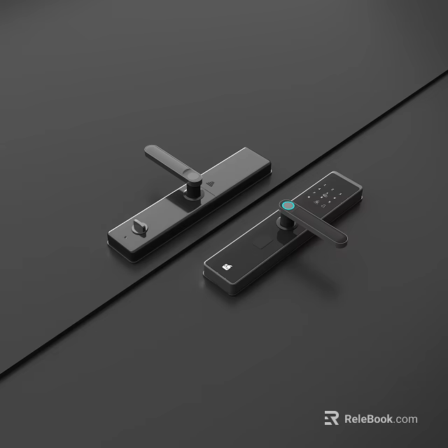 Modern Black Smart Door Handles With Digital Keypad And Lock Mechanism Design 3d model 