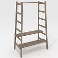 Wooden Ladder Shelf with Simple Design and Layered Storage Shelves for Home Organization