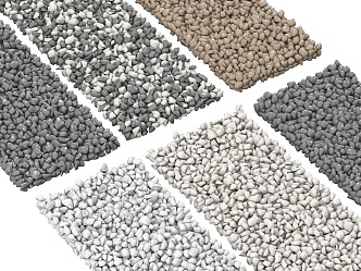 Cobblestone Gravel Courtyard Gravel Paving Gravel 3d model