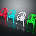 Colorful Plastic Armchairs In Red Blue White And Green For Indoor Outdoor Furniture