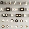 Various Modern Downlights And Spotlights In Different Colors For Indoor Lighting 3d model