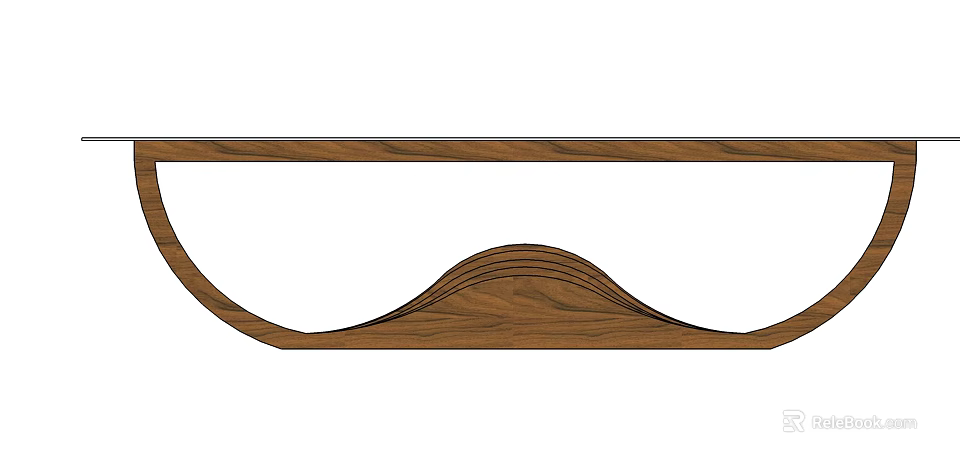 Elegant Wooden Coffee Table With Curved Base And Natural Wood Grain Design 3d model 