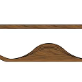 Elegant Wooden Coffee Table With Curved Base And Natural Wood Grain Design