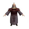 Elderly Man In Traditional Robe With Gray Hair Long Beard And Arms Outstretched