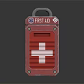 Red First Aid Kit Medical Device with White Cross Design for Emergency Response
