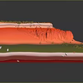 3D Layered Garden Landscape Model With Colorful Terrain And Vegetation Zones